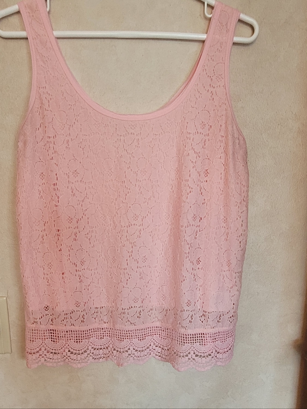 Lace Tank Camisole Under  Soft Pink